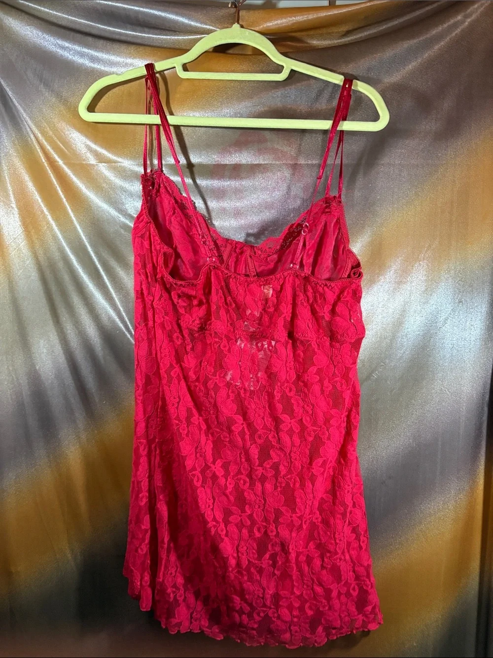 Vintage Sears Inner Most Red Lace Chemise Slip - Women's Intimates. F2